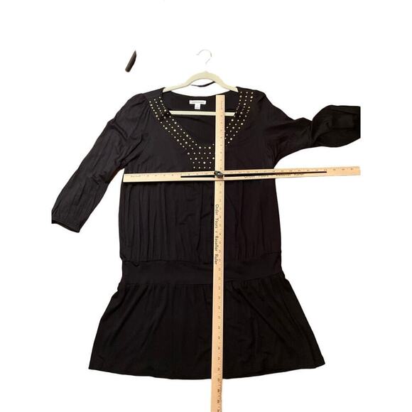 John Paul Richard Safari So Good Dress Drop Waist Studded Black Womens Large - Picture 3 of 5